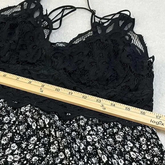 Rue‎ + Women’s Strappy Dress Plus Sz 2X Black/White Lace Tiered Stretch - Picture 5 of 6